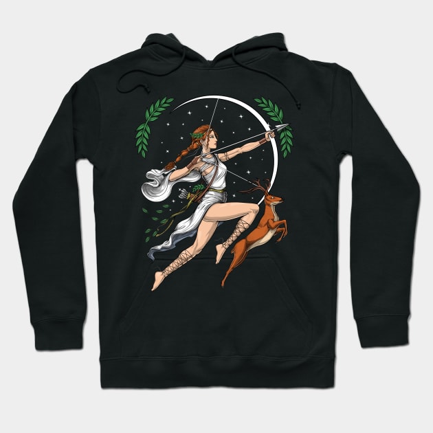 Greek Goddess Artemis Hoodie by underheaven